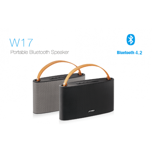 Features Model: F&D W17 Frequency : 80Hz~20KHz Separation: ≥40dB S/N: ≥75dB Output power( RMS): 5W+5W 01 Year Warranty Specification Type: Bluetooth Frequency Response: 80Hz~20KHz Noise Ratio: Separation: ≥40dB S/N: ≥75dB Physical Spec Dimension: W230 x D48 x H140mm Weight: Net weight: 0.95kg Gross weight: 1.06kg Color: Black Connection Type: Micro USB vs USB cable Power Source Battery Life Output power( RMS): 5W+5W DC Input：5V — 1A Type: Rechargeable Li-ion Battery Manufacture Warranty Warranty: 01 Year Warranty Description F&D W17 Portable Bluetooth Speaker price in bangladesh F&D W17 Bluetooth V4.2 audiostreaming.Portable stereo design. 2 inch neodymiumdriver.With passsive radiator design for importantbass.Directly access USB and TF card. 3000mAh internal Li-ion battery, long play time.